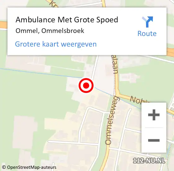 Locatie op kaart van de 112 melding: Ambulance Met Grote Spoed Naar Ommel, Ommelsbroek op 20 maart 2015 00:56