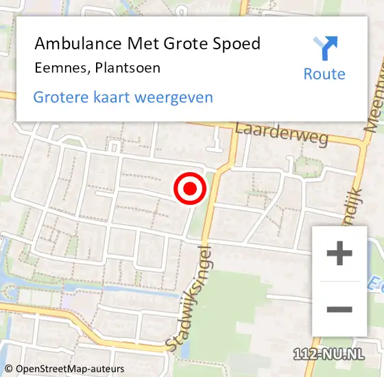 Locatie op kaart van de 112 melding: Ambulance Met Grote Spoed Naar Eemnes, Plantsoen op 20 maart 2015 03:15