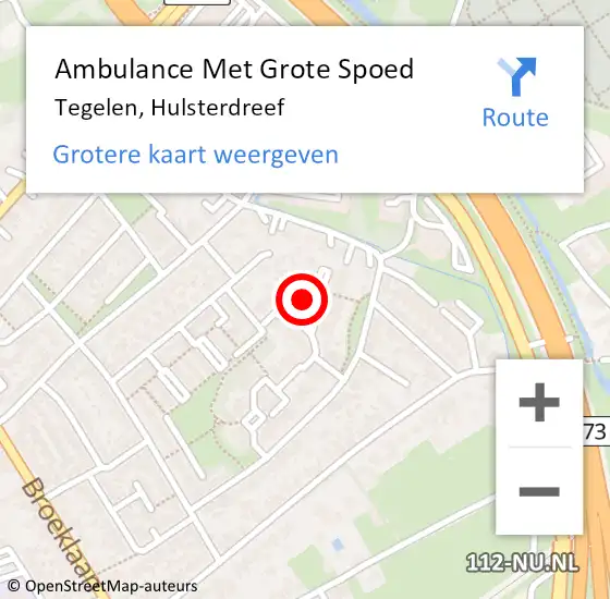 Locatie op kaart van de 112 melding: Ambulance Met Grote Spoed Naar Tegelen, Hulsterdreef op 20 maart 2015 05:49