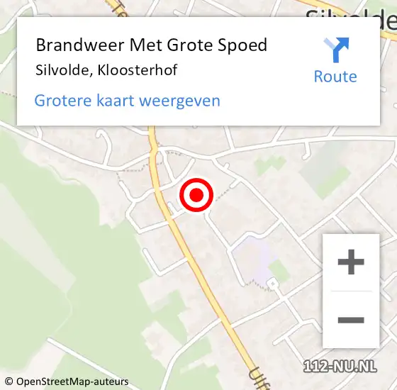 Locatie op kaart van de 112 melding: Brandweer Met Grote Spoed Naar Silvolde, Kloosterhof op 20 maart 2015 06:10