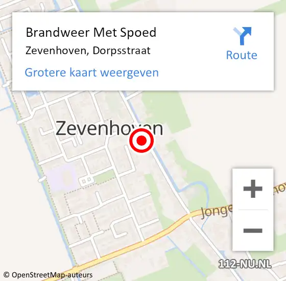 Locatie op kaart van de 112 melding: Brandweer Met Spoed Naar Zevenhoven, Dorpsstraat op 20 maart 2015 06:42