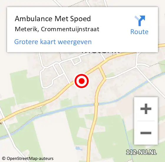 Locatie op kaart van de 112 melding: Ambulance Met Spoed Naar Meterik, Crommentuijnstraat op 20 maart 2015 08:21