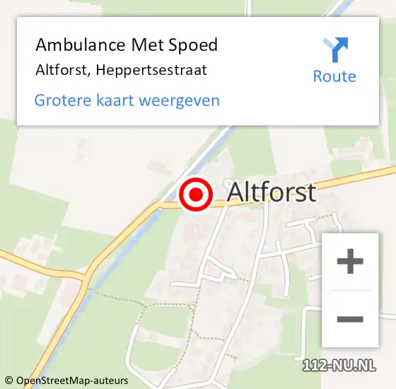 Locatie op kaart van de 112 melding: Ambulance Met Spoed Naar Altforst, Heppertsestraat op 20 maart 2015 08:53