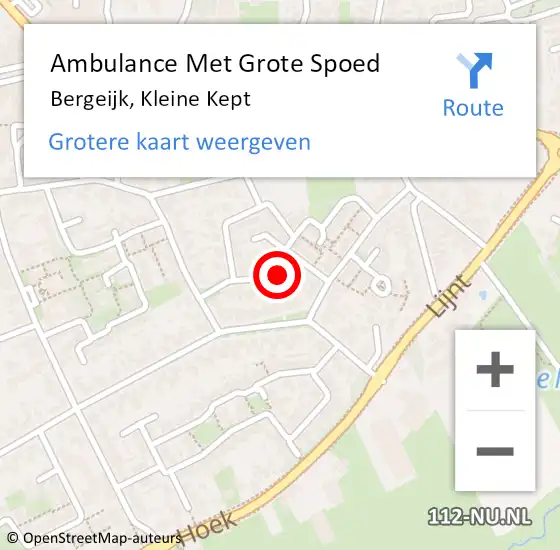 Locatie op kaart van de 112 melding: Ambulance Met Grote Spoed Naar Bergeijk, Kleine Kept op 20 maart 2015 08:57