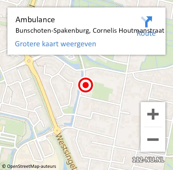 Locatie op kaart van de 112 melding: Ambulance Bunschoten-Spakenburg, Cornelis Houtmanstraat op 20 maart 2015 11:10