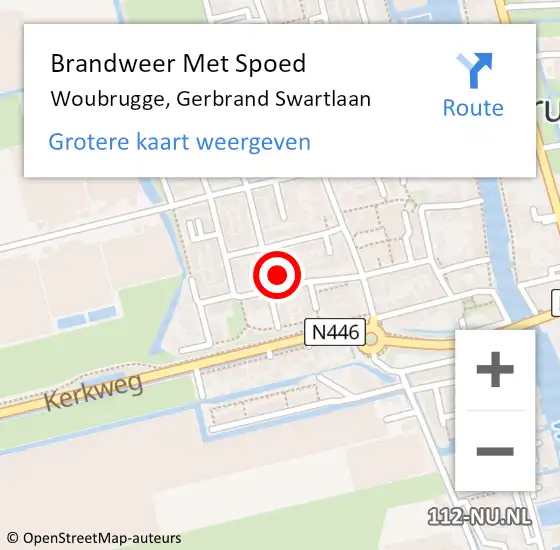 Locatie op kaart van de 112 melding: Brandweer Met Spoed Naar Woubrugge, Gerbrand Swartlaan op 20 maart 2015 12:12