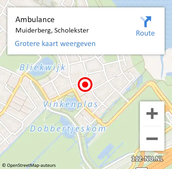 Locatie op kaart van de 112 melding: Ambulance Muiderberg, Scholekster op 20 maart 2015 12:17