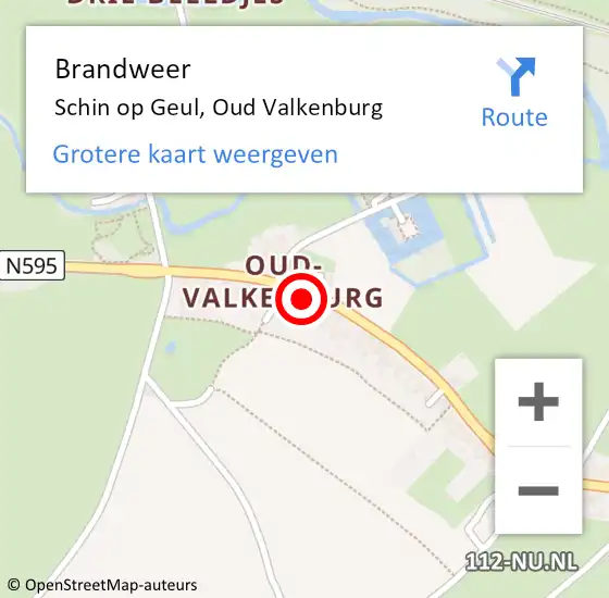 Locatie op kaart van de 112 melding: Brandweer Schin op Geul, Oud Valkenburg op 20 maart 2015 14:01