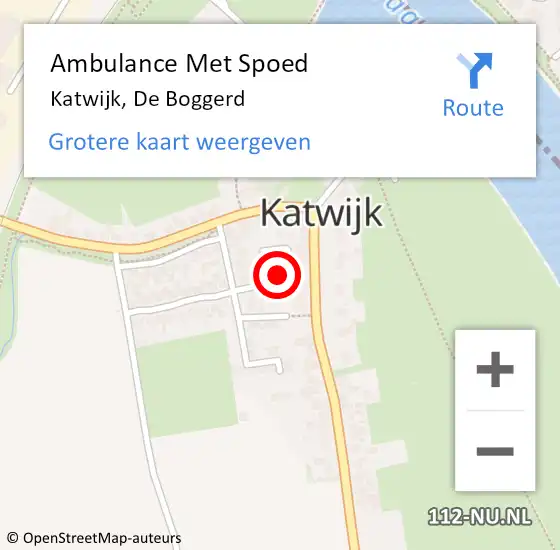 Locatie op kaart van de 112 melding: Ambulance Met Spoed Naar Katwijk, De Boggerd op 20 maart 2015 14:53