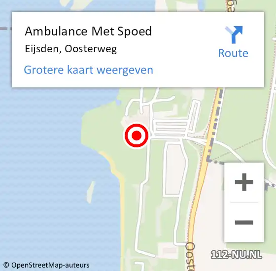 Locatie op kaart van de 112 melding: Ambulance Met Spoed Naar Eijsden, Oosterweg op 20 maart 2015 15:28