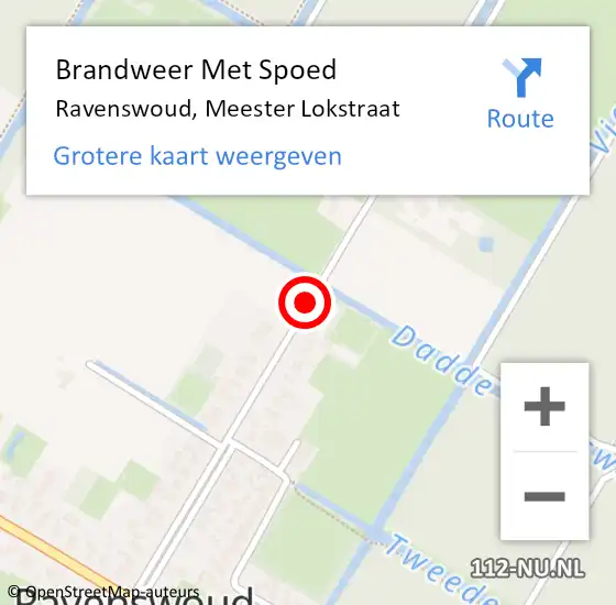 Locatie op kaart van de 112 melding: Brandweer Met Spoed Naar Ravenswoud, Meester Lokstraat op 20 maart 2015 15:46