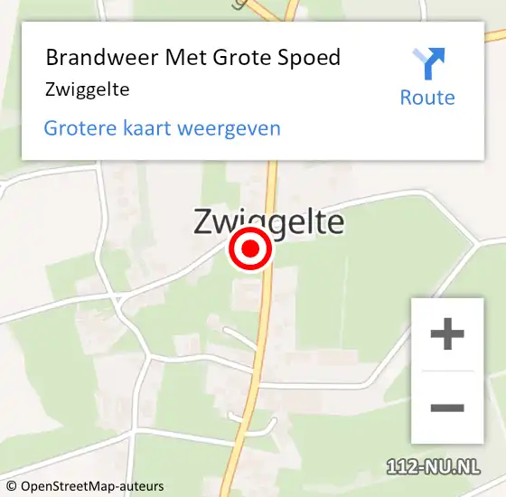 Locatie op kaart van de 112 melding: Brandweer Met Grote Spoed Naar Zwiggelte op 2 november 2013 11:06