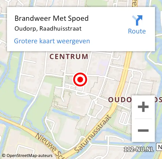 Locatie op kaart van de 112 melding: Brandweer Met Spoed Naar Oudorp, Raadhuisstraat op 20 maart 2015 16:35