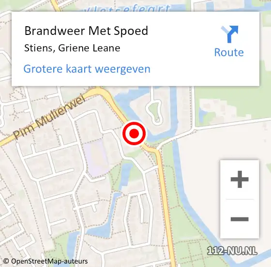 Locatie op kaart van de 112 melding: Brandweer Met Spoed Naar Stiens, Griene Leane op 20 maart 2015 16:40