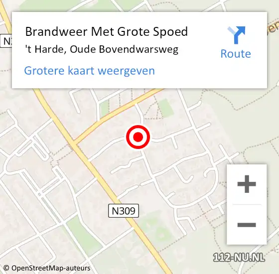 Locatie op kaart van de 112 melding: Brandweer Met Grote Spoed Naar 't Harde, Oude Bovendwarsweg op 20 maart 2015 16:55