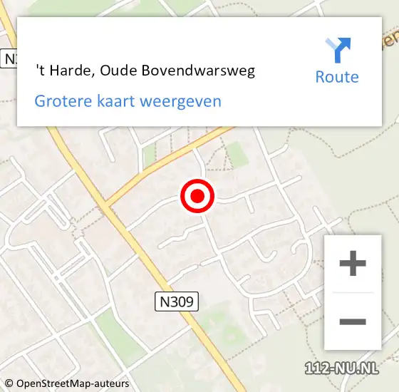 Locatie op kaart van de 112 melding:  't Harde, Oude Bovendwarsweg op 20 maart 2015 16:56