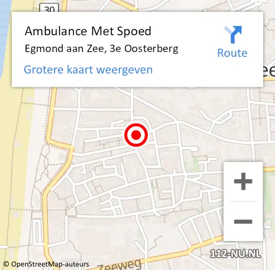 Locatie op kaart van de 112 melding: Ambulance Met Spoed Naar Egmond aan Zee, 3e Oosterberg op 20 maart 2015 17:09