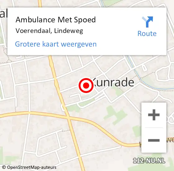 Locatie op kaart van de 112 melding: Ambulance Met Spoed Naar Voerendaal, Lindeweg op 2 november 2013 11:14