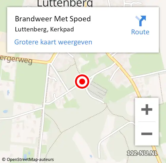 Locatie op kaart van de 112 melding: Brandweer Met Spoed Naar Luttenberg, Kerkpad op 20 maart 2015 17:20