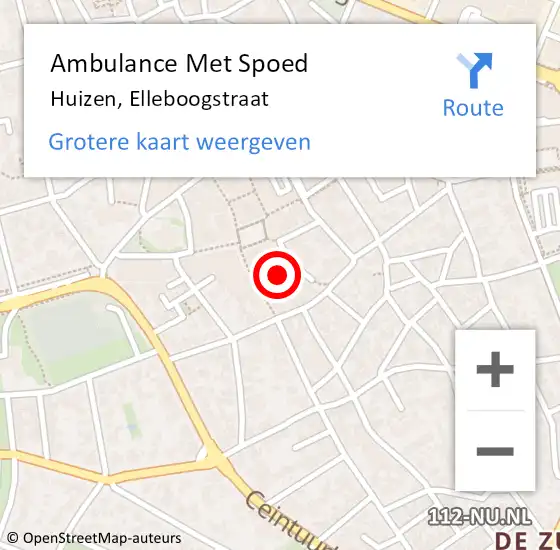 Locatie op kaart van de 112 melding: Ambulance Met Spoed Naar Huizen, Elleboogstraat op 20 maart 2015 17:42