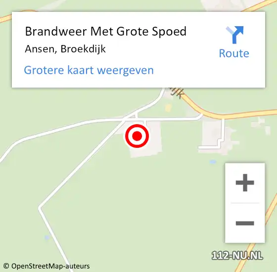 Locatie op kaart van de 112 melding: Brandweer Met Grote Spoed Naar Ansen, Broekdijk op 2 november 2013 11:17