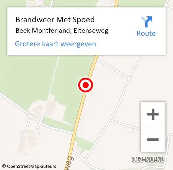 Locatie op kaart van de 112 melding: Brandweer Met Spoed Naar Beek Montferland, Eltenseweg op 20 maart 2015 18:46