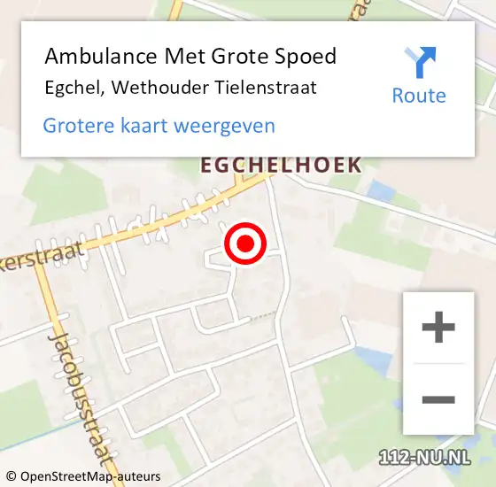 Locatie op kaart van de 112 melding: Ambulance Met Grote Spoed Naar Egchel, Wethouder Tielenstraat op 20 maart 2015 18:47