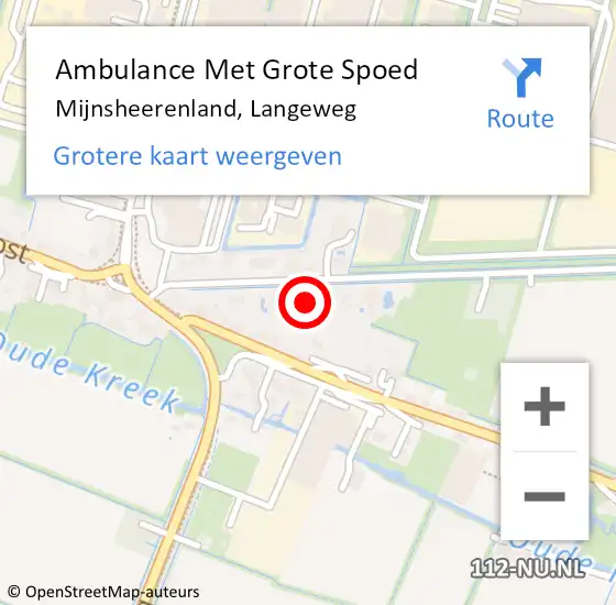 Locatie op kaart van de 112 melding: Ambulance Met Grote Spoed Naar Mijnsheerenland, Langeweg op 20 maart 2015 19:09