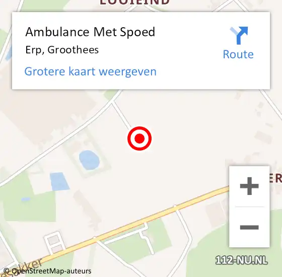 Locatie op kaart van de 112 melding: Ambulance Met Spoed Naar Erp, Groothees op 20 maart 2015 19:34