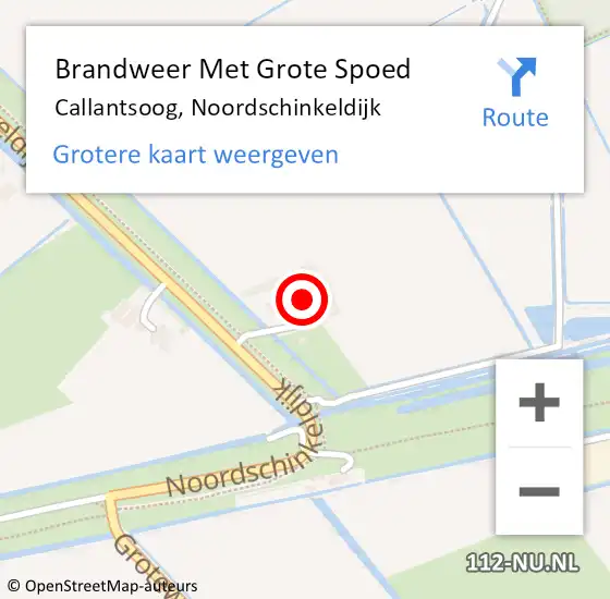 Locatie op kaart van de 112 melding: Brandweer Met Grote Spoed Naar 't Zand, Noordschinkeldijk op 20 maart 2015 20:25