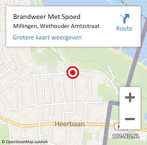 Locatie op kaart van de 112 melding: Brandweer Met Spoed Naar Millingen, Wethouder Arntzstraat op 20 maart 2015 20:39