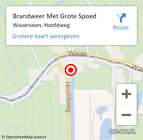 Locatie op kaart van de 112 melding: Brandweer Met Grote Spoed Naar Waverveen, Hoofdweg op 2 november 2013 11:35