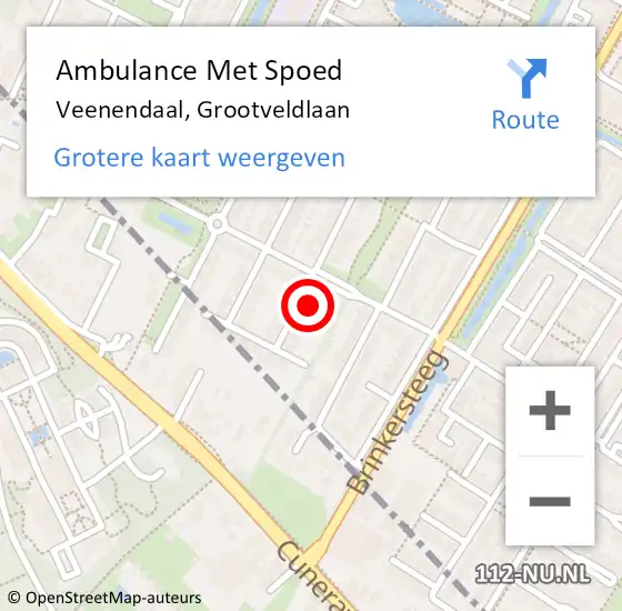 Locatie op kaart van de 112 melding: Ambulance Met Spoed Naar Veenendaal, Grootveldlaan op 20 maart 2015 21:23