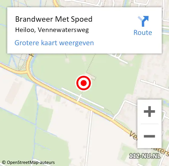 Locatie op kaart van de 112 melding: Brandweer Met Spoed Naar Heiloo, Vennewatersweg op 2 november 2013 11:38