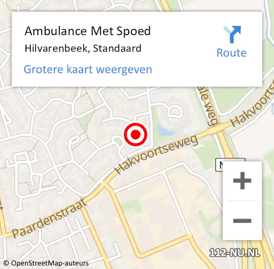 Locatie op kaart van de 112 melding: Ambulance Met Spoed Naar Hilvarenbeek, Standaard op 20 maart 2015 23:53