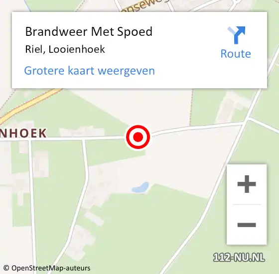 Locatie op kaart van de 112 melding: Brandweer Met Spoed Naar Riel, Looienhoek op 21 maart 2015 00:46