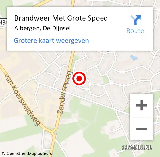 Locatie op kaart van de 112 melding: Brandweer Met Grote Spoed Naar Albergen, De Dijnsel op 21 maart 2015 00:50