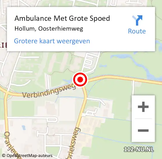 Locatie op kaart van de 112 melding: Ambulance Met Grote Spoed Naar Hollum, Oosterhiemweg op 2 november 2013 11:53