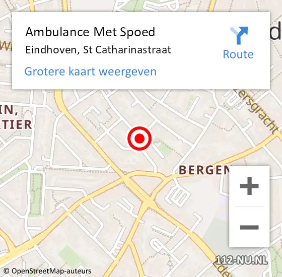 Locatie op kaart van de 112 melding: Ambulance Met Spoed Naar Eindhoven, St Catharinastraat op 21 maart 2015 04:47