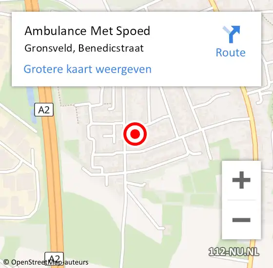 Locatie op kaart van de 112 melding: Ambulance Met Spoed Naar Gronsveld, Benedicstraat op 21 maart 2015 08:59