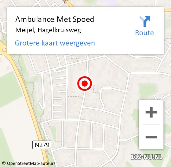 Locatie op kaart van de 112 melding: Ambulance Met Spoed Naar Meijel, Hagelkruisweg op 21 maart 2015 09:26