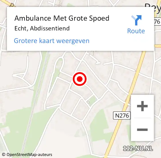 Locatie op kaart van de 112 melding: Ambulance Met Grote Spoed Naar Echt, Abdissentiend op 2 november 2013 12:20