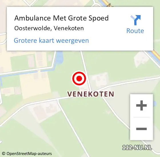 Locatie op kaart van de 112 melding: Ambulance Met Grote Spoed Naar Oosterwolde, Venekoten op 2 november 2013 12:23