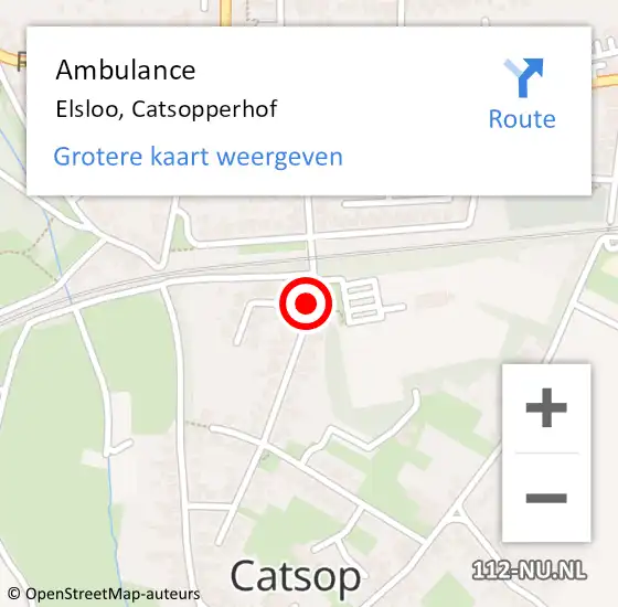 Locatie op kaart van de 112 melding: Ambulance Elsloo, Catsopperhof op 2 november 2013 12:26