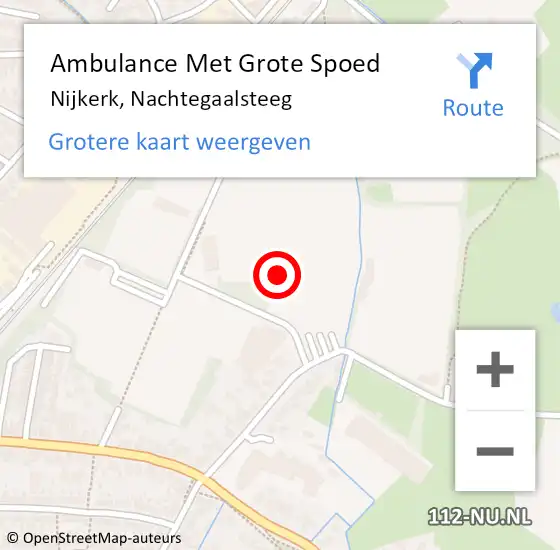 Locatie op kaart van de 112 melding: Ambulance Met Grote Spoed Naar Nijkerk, Nachtegaalsteeg op 21 maart 2015 13:03