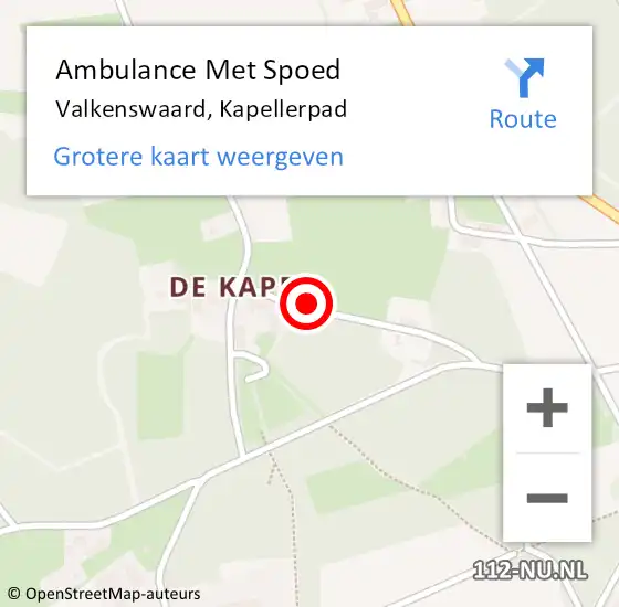 Locatie op kaart van de 112 melding: Ambulance Met Spoed Naar Valkenswaard, Kapellerpad op 21 maart 2015 13:40