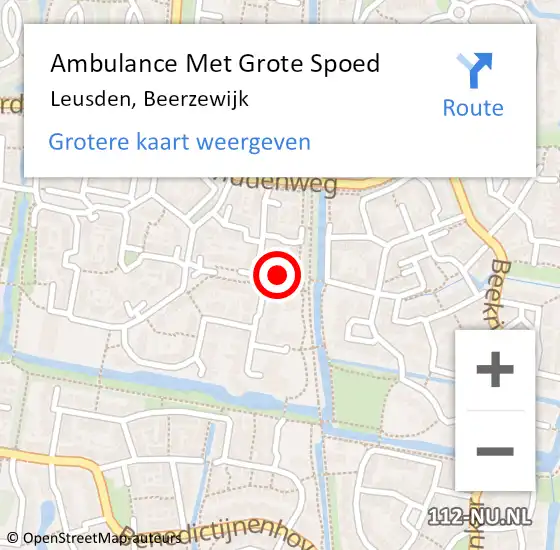 Locatie op kaart van de 112 melding: Ambulance Met Grote Spoed Naar Leusden, Beerzewijk op 21 maart 2015 14:01