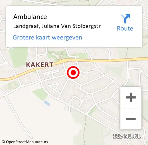 Locatie op kaart van de 112 melding: Ambulance Landgraaf, Juliana Van Stolbergstr op 21 maart 2015 14:37