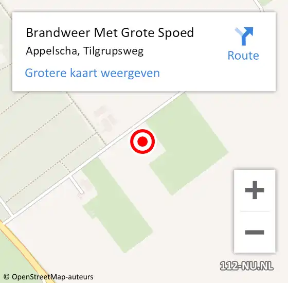 Locatie op kaart van de 112 melding: Brandweer Met Grote Spoed Naar Appelscha, Tilgrupsweg op 21 maart 2015 14:57