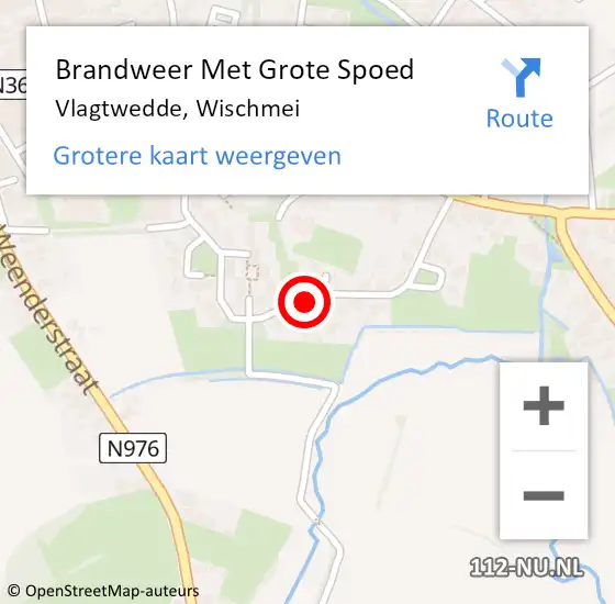 Locatie op kaart van de 112 melding: Brandweer Met Grote Spoed Naar Vlagtwedde, Wischmei op 21 maart 2015 15:28